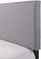 Queen Upholstered Panel Bed with Headboard, Footboard and Rails in Gray, Queen FredCo