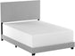 Queen Upholstered Panel Bed with Headboard, Footboard and Rails in Gray, Queen FredCo