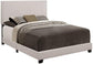 Queen Upholstered Panel Bed with Headboard, Footboard and Rails in Gray, Queen FredCo