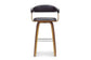 Quigley Walnut and Black Modern Counter Stool FredCo