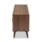 Quinn Mid-Century Modern Two-Tone White and Walnut Finished 2-Door Wood TV Stand FredCo