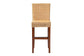 Racquel Modern Bohemian Natural Rattan and Mahogany Wood Bar Stool FredCo