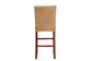 Racquel Modern Bohemian Natural Rattan and Mahogany Wood Bar Stool FredCo