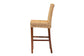 Racquel Modern Bohemian Natural Rattan and Mahogany Wood Bar Stool FredCo