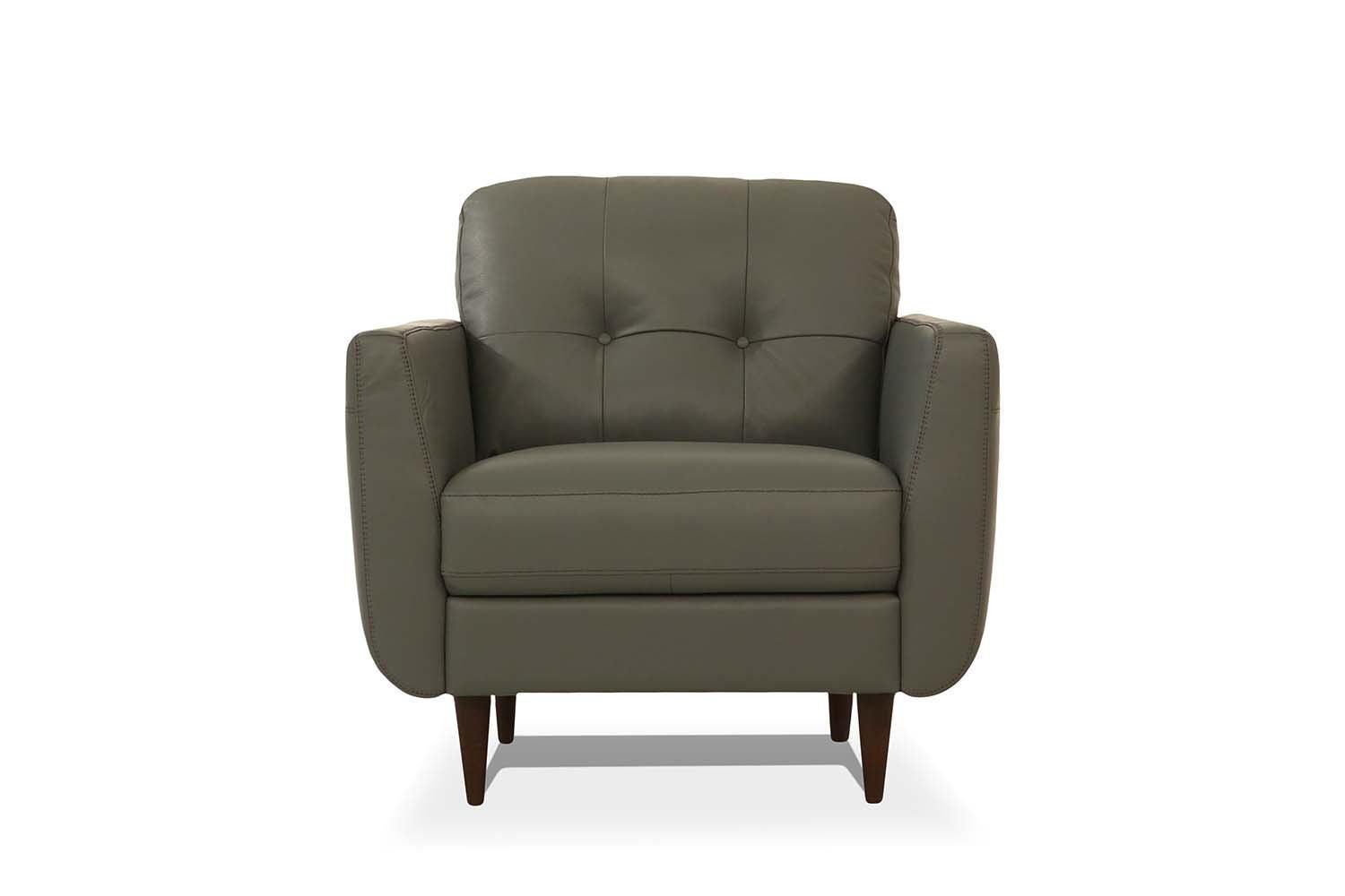 Radwan Chair Pesto Green Leather FredCo