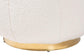 Raelynn Modern and Contemporary Ivory Boucle Upholstered and Gold Metal Ottoman FredCo