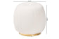 Raelynn Modern and Contemporary Ivory Boucle Upholstered and Gold Metal Ottoman FredCo