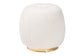 Raelynn Modern and Contemporary Ivory Boucle Upholstered and Gold Metal Ottoman FredCo