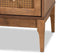 Ramiel Mid-Century Modern Ash Walnut Finished Wood and Rattan 4-Drawer Chest FredCo
