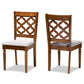 Ramiro Modern and Contemporary Grey Fabric Upholstered and Walnut Brown Finished Wood 2-Piece Dining Chair Set FredCo