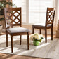 Ramiro Modern and Contemporary Grey Fabric Upholstered and Walnut Brown Finished Wood 2-Piece Dining Chair Set FredCo