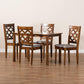 Ramiro Modern and Contemporary Grey Fabric Upholstered and Walnut Brown Finished Wood 5-Piece Dining Set FredCo