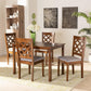 Ramiro Modern and Contemporary Grey Fabric Upholstered and Walnut Brown Finished Wood 5-Piece Dining Set FredCo