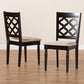 Ramiro Modern and Contemporary Sand Fabric Upholstered and Dark Brown Finished Wood 2-Piece Dining Chair Set FredCo