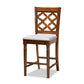 Ramiro Modern and Contemporary Transitional Grey Fabric Upholstered and Walnut Brown Finished Wood 5-Piece Pub Set FredCo