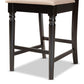 Ramiro Modern and Contemporary Transitional Sand Fabric Upholstered and Dark Brown Finished Wood 2-Piece Counter Stool Set FredCo
