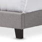 Ramon Modern and Contemporary Grey Fabric Upholstered Queen Size Bed with Nail Heads FredCo