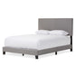 Ramon Modern and Contemporary Grey Fabric Upholstered Queen Size Bed with Nail Heads FredCo