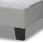 Ramon Modern and Contemporary Grey Linen Fabric Upholstered Full Size Panel Bed with Nailhead Trim FredCo