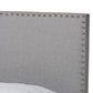 Ramon Modern and Contemporary Grey Linen Fabric Upholstered Full Size Panel Bed with Nailhead Trim FredCo