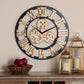 Randolph Industrial Vintage Style Black and Distressed Brown Finished Wood Wall Clock FredCo