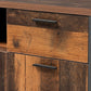 Ranger Mid-Century Modern Rustic Brown Finished Wood and Grey Metal 2-Door Sideboard Buffet FredCo