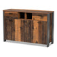 Ranger Mid-Century Modern Rustic Brown Finished Wood and Grey Metal 2-Door Sideboard Buffet FredCo