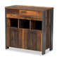 Ranger Mid-Century Modern Two-Tone Rustic Brown and Grey Finished Wood 1-Drawer Sideboard Buffet FredCo