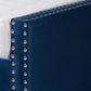 Raphael Modern and Contemporary Navy Blue Velvet Fabric Upholstered Full Size Daybed with Trundle FredCo
