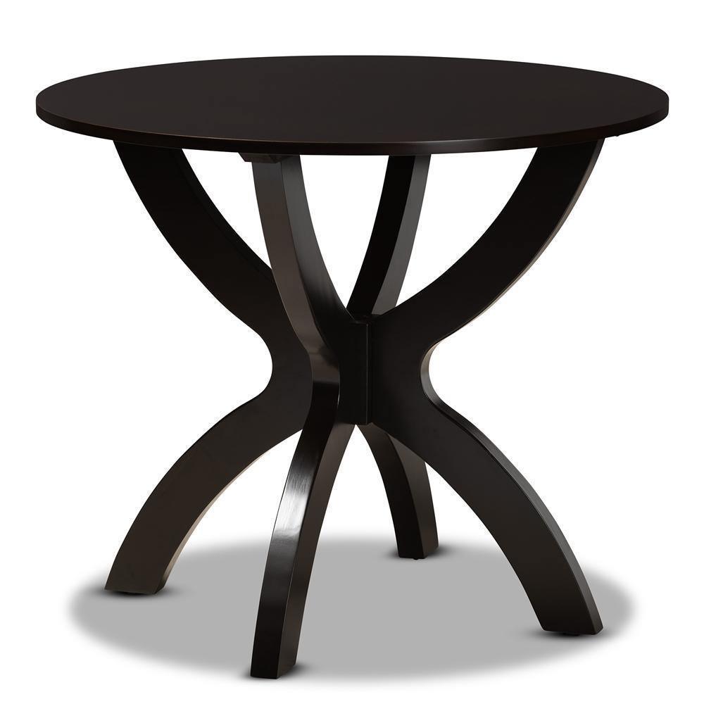 Rasa Modern and Contemporary Grey Fabric Upholstered and Dark Brown Finished Wood 5-Piece Dining Set FredCo