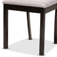 Rasa Modern and Contemporary Grey Fabric Upholstered and Dark Brown Finished Wood 5-Piece Dining Set FredCo