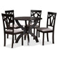 Rasa Modern and Contemporary Grey Fabric Upholstered and Dark Brown Finished Wood 5-Piece Dining Set FredCo