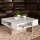 Rasa Modern and Contemporary Two-Tone White and Oak Finished Wood Coffee Table FredCo