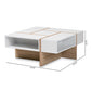 Rasa Modern and Contemporary Two-Tone White and Oak Finished Wood Coffee Table FredCo