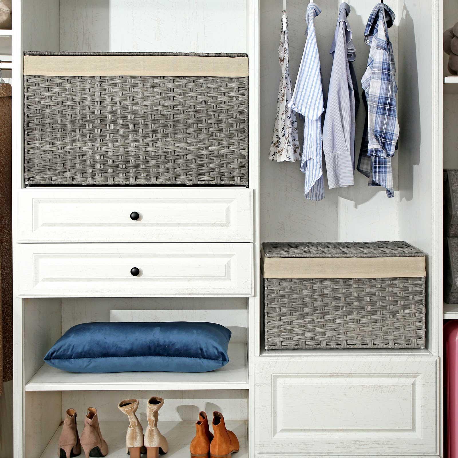 Rattan-Style Storage Box with Cotton Liner FredCo