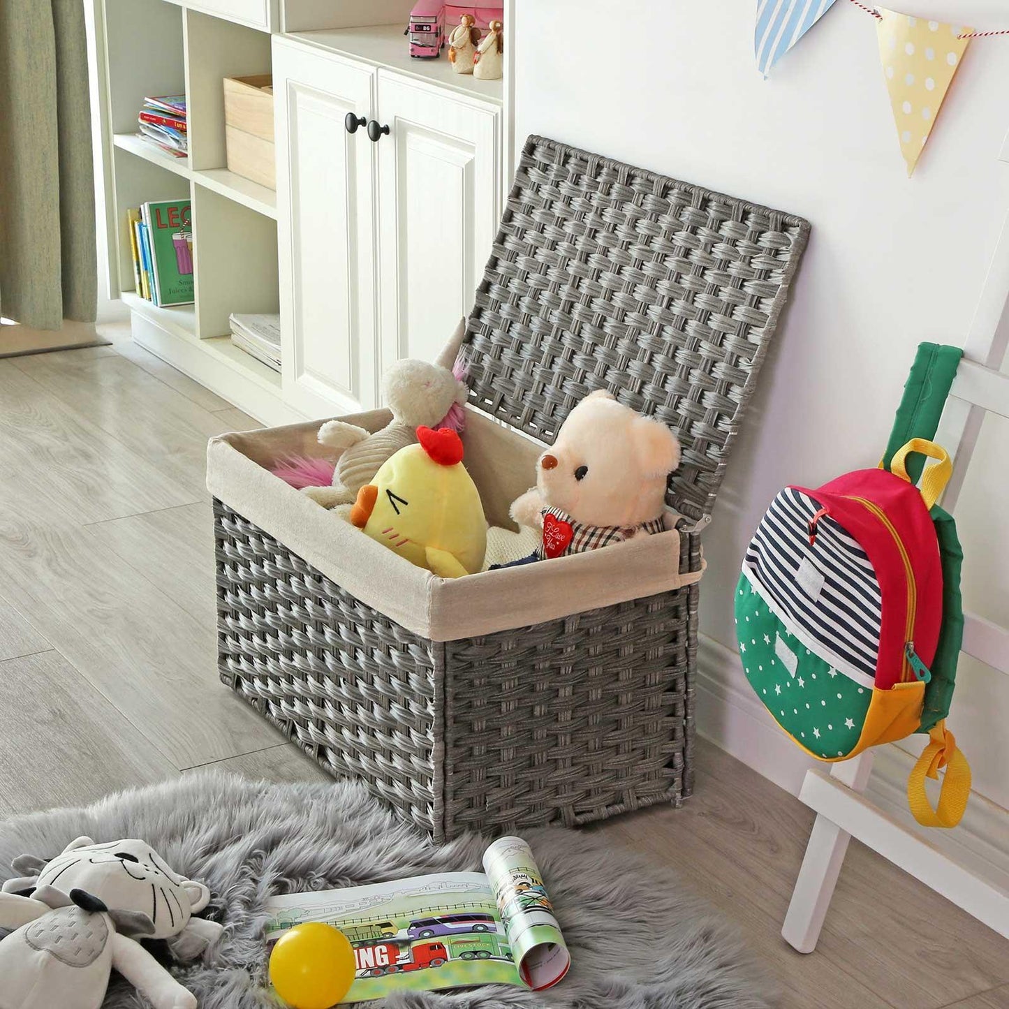 Rattan-Style Storage Box with Cotton Liner FredCo