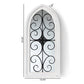 Raum Vintage Classic and Traditional Weathered White Finished Wood and Black Finished Metal Arched Accent Wall Mirror FredCo
