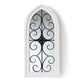 Raum Vintage Classic and Traditional Weathered White Finished Wood and Black Finished Metal Arched Accent Wall Mirror FredCo