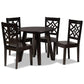 Rava Modern and Contemporary Dark Brown Finished Wood 5-Piece Dining Set FredCo