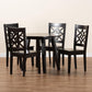 Rava Modern and Contemporary Dark Brown Finished Wood 5-Piece Dining Set FredCo