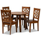 Rava Modern and Contemporary Walnut Brown Finished Wood 5-Piece Dining Set FredCo