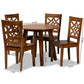 Rava Modern and Contemporary Walnut Brown Finished Wood 5-Piece Dining Set FredCo