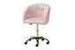 Ravenna Contemporary Glam and Luxe Blush Pink Velvet Fabric and Gold Metal Swivel Office Chair FredCo