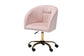 Ravenna Contemporary Glam and Luxe Blush Pink Velvet Fabric and Gold Metal Swivel Office Chair FredCo