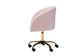 Ravenna Contemporary Glam and Luxe Blush Pink Velvet Fabric and Gold Metal Swivel Office Chair FredCo