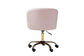 Ravenna Contemporary Glam and Luxe Blush Pink Velvet Fabric and Gold Metal Swivel Office Chair FredCo