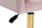 Ravenna Contemporary Glam and Luxe Blush Pink Velvet Fabric and Gold Metal Swivel Office Chair FredCo
