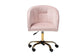 Ravenna Contemporary Glam and Luxe Blush Pink Velvet Fabric and Gold Metal Swivel Office Chair FredCo