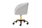 Ravenna Contemporary Glam and Luxe Grey Velvet Fabric and Gold Metal Swivel Office Chair FredCo