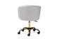 Ravenna Contemporary Glam and Luxe Grey Velvet Fabric and Gold Metal Swivel Office Chair FredCo
